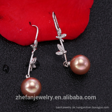 Perle und 925 Sterling Silber Schmuck Ohrring